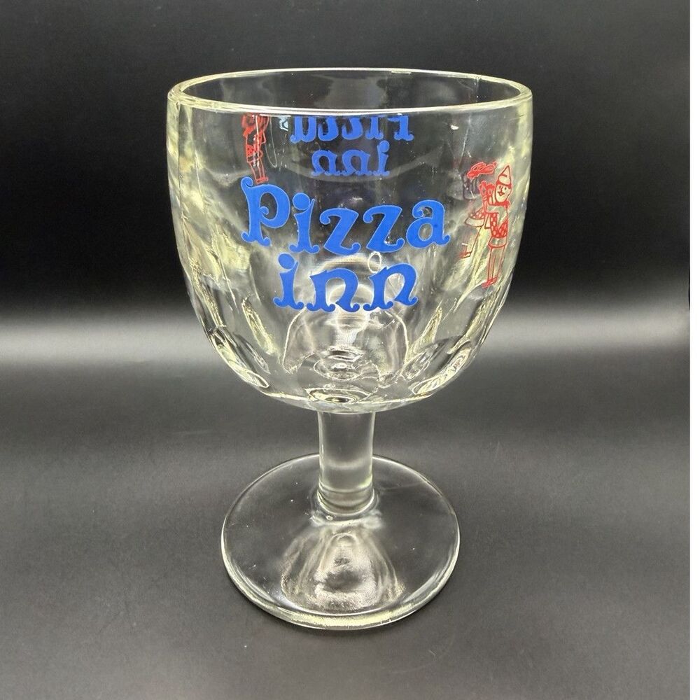 Pizza Inn Goblet Glass Retro Restaurant Barware Collectible